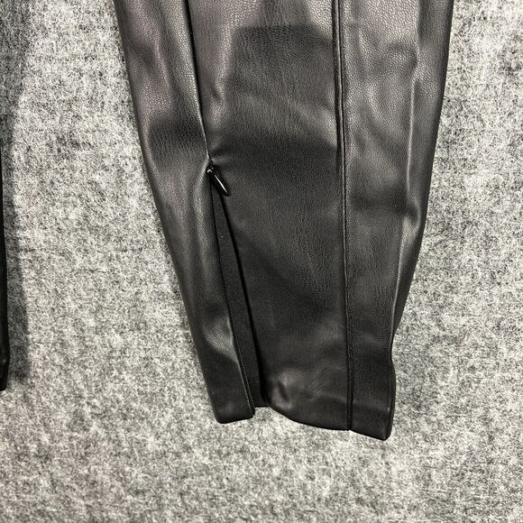 Zara‎ Pants Size Small Buttery Faux Leather Slim Jogger Zip Cuff Business Casual - Picture 5 of 12